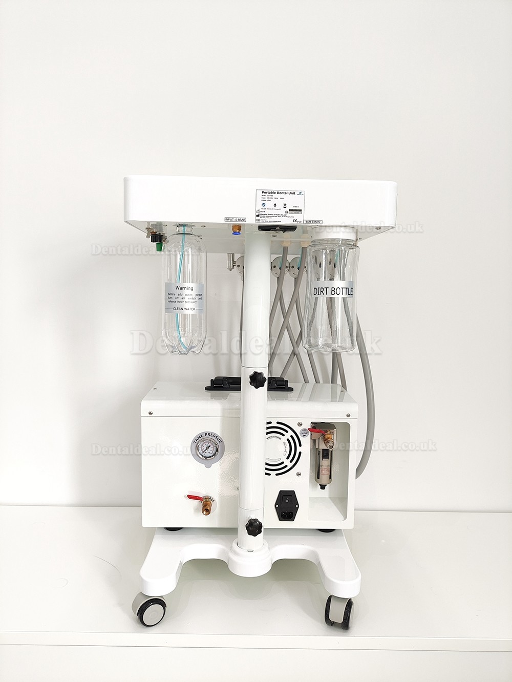 Greeloy Portable Dental Unit Cart GU-P302 with Air Compressor GU-P300+ Curing Light+ Scaler Handpiece